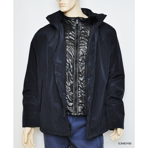 TUMI T-Tech Men's Bib Mictotech Bonded Hipster Jacket Coat Top Navy XL Nwt $250 - Picture 5 of 11